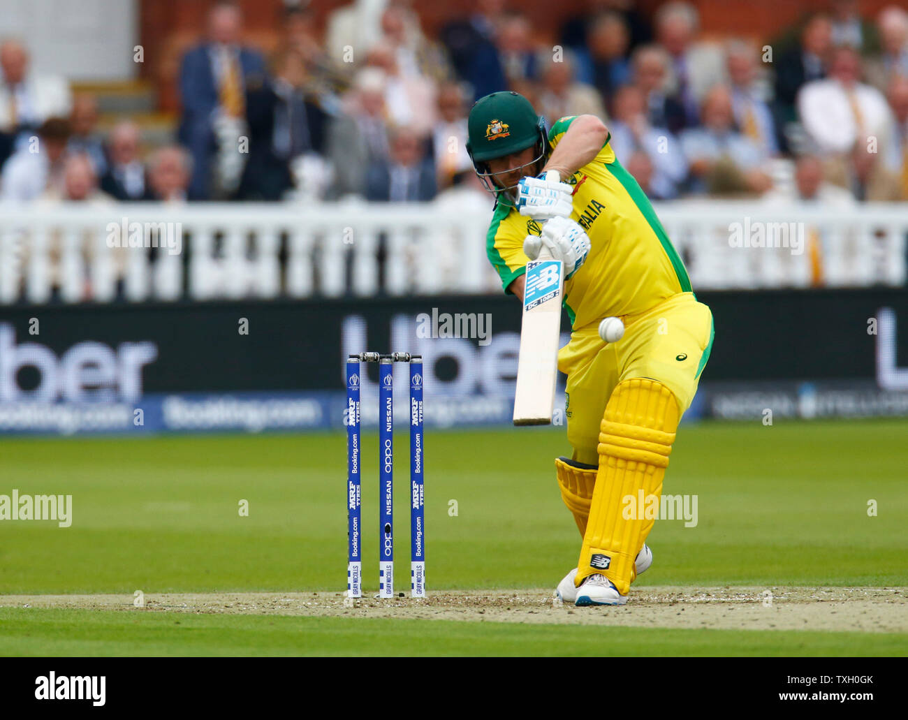 London, UK. 25th June, 2019. LONDON, England. June 25: Aaron Finch of Australia during ICC Cricket World Cup between England and Australia at the Lord's Ground on 25 June 2019 in London, England. Credit: Action Foto Sport/Alamy Live News Stock Photo