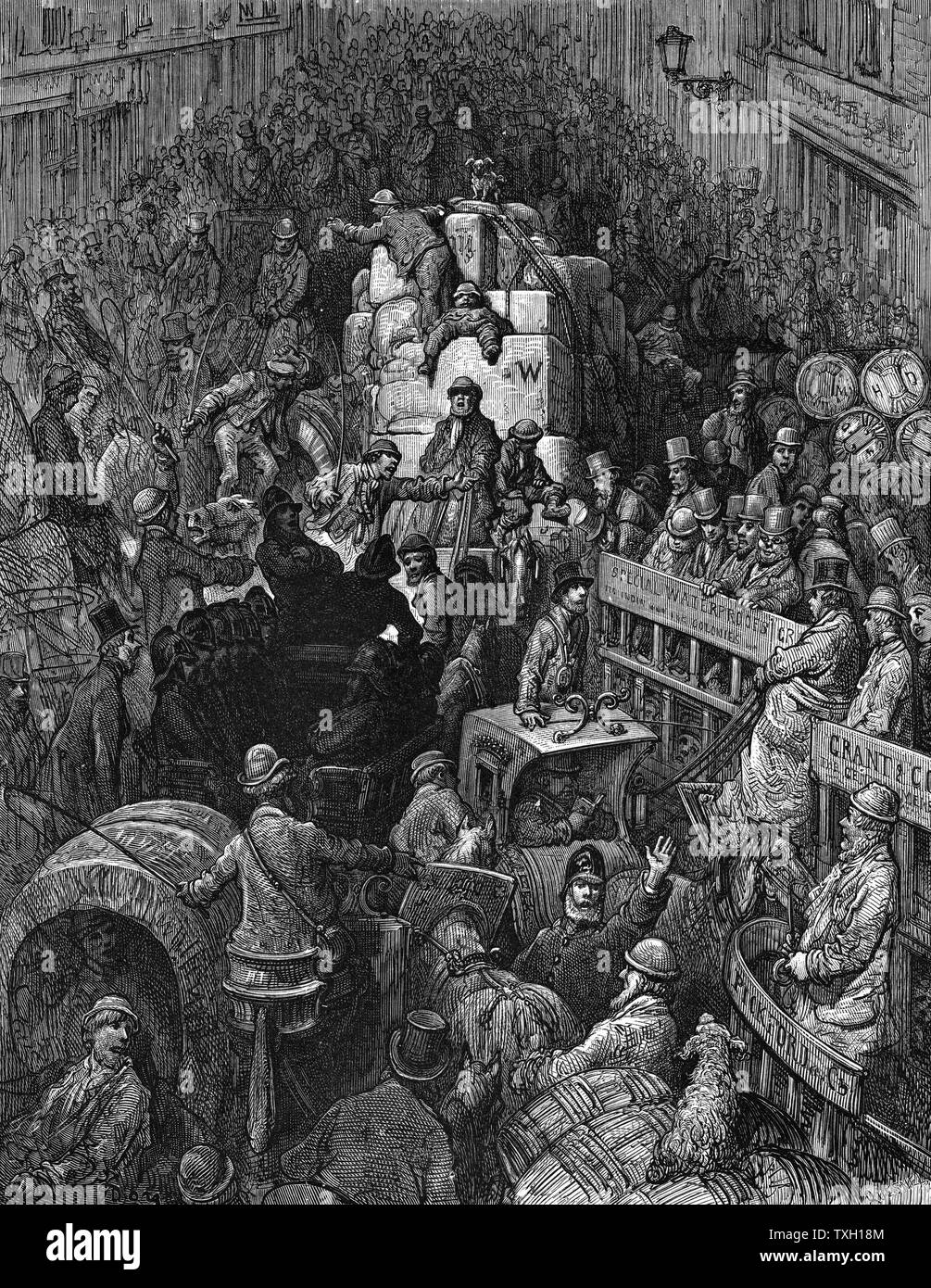 A pilgrimage london 1872 scene of traffic congestion hi-res stock ...