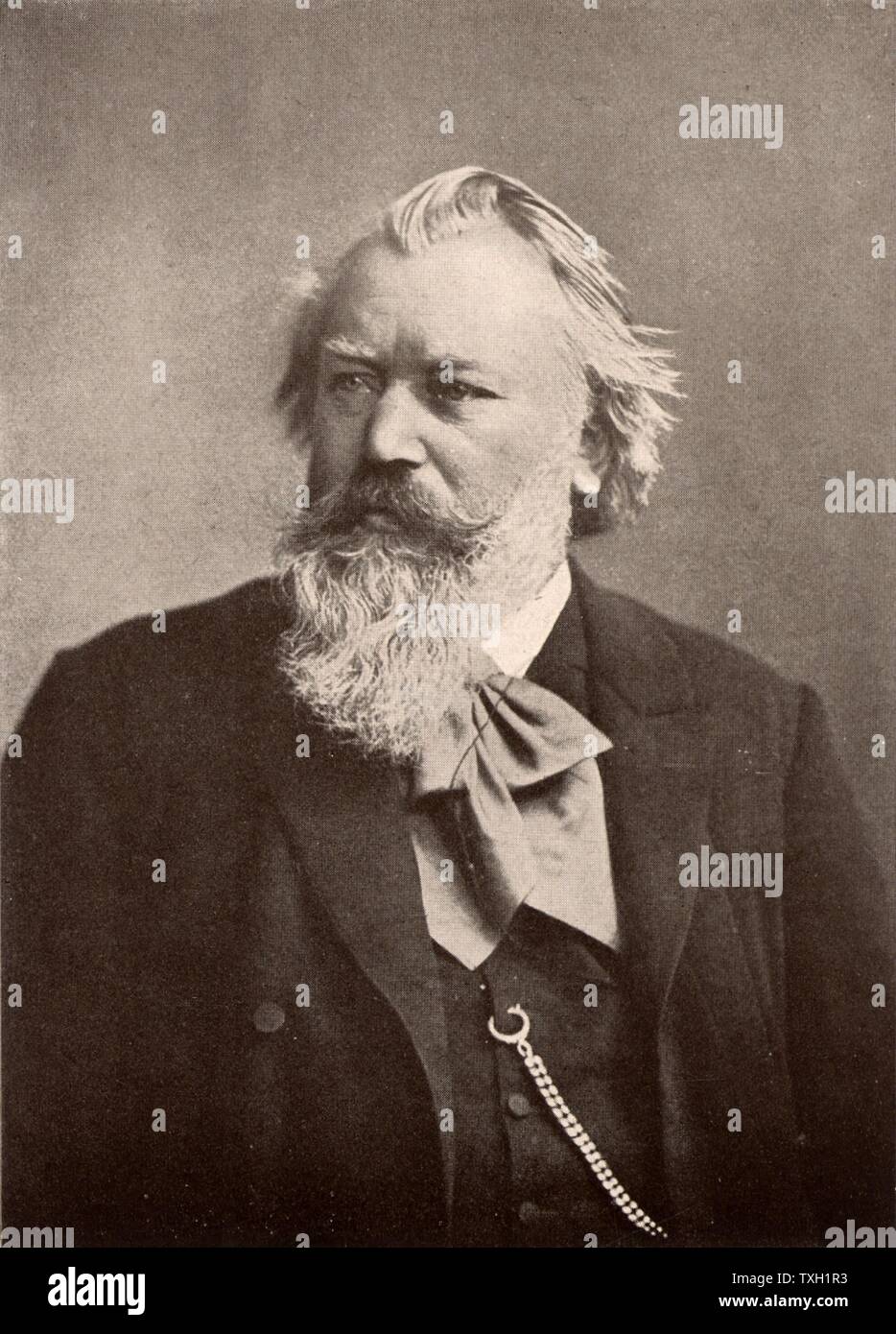 Johannes Brahms (1833-1897) German composer. After a photograph. Halftone. Stock Photo