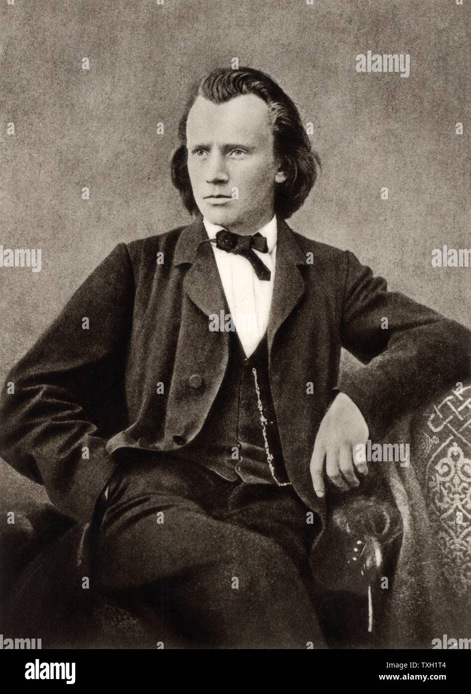 Johannes Brahms (1833-1897) German composer, c1866.  Halftone from a photograph. Stock Photo