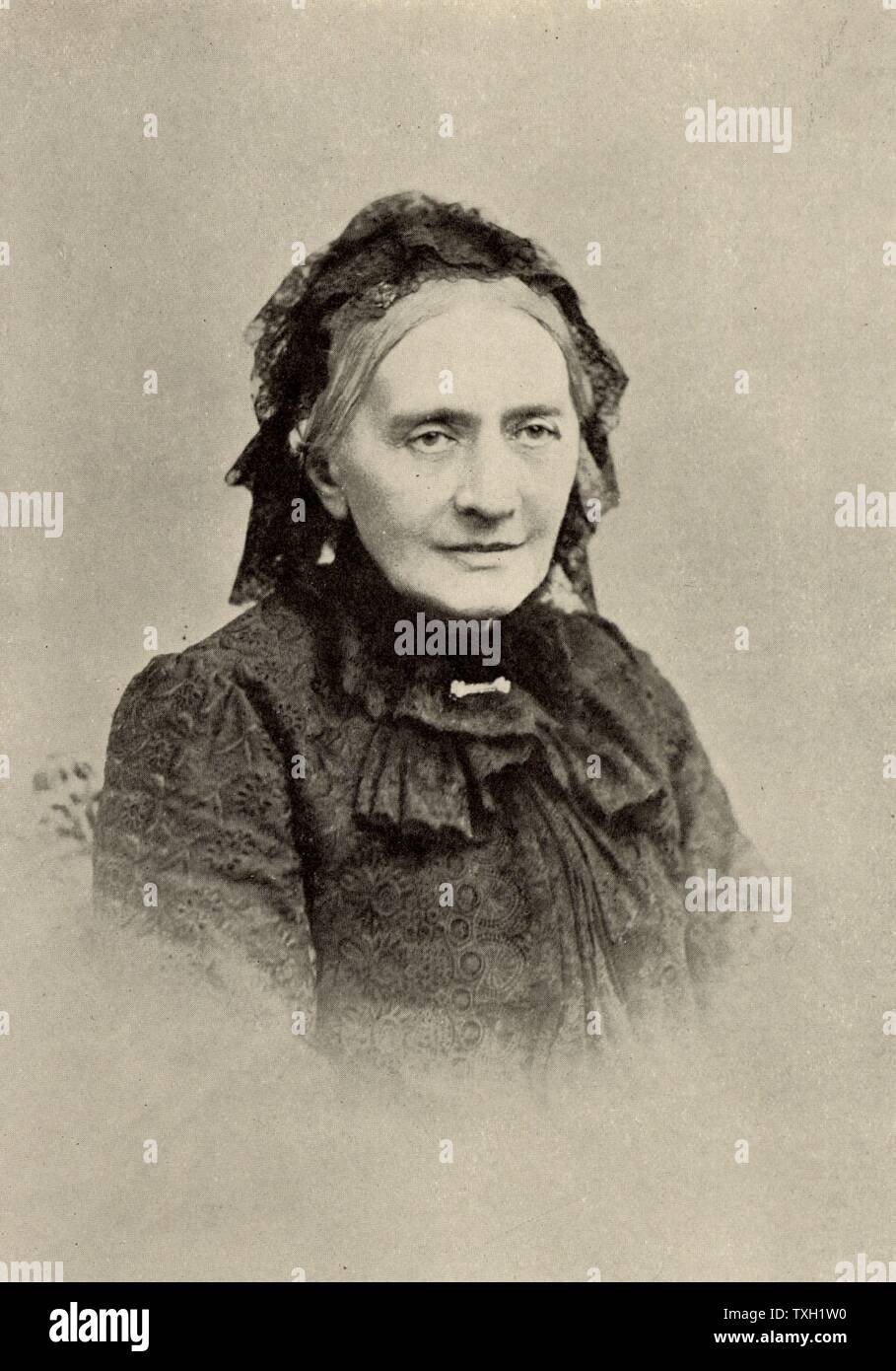Clara Schumann (born Clara Wieck - 1819-1896) German pianist in old age. Widow of composer Robert Schumann. From a photograph. Halftone. Stock Photo