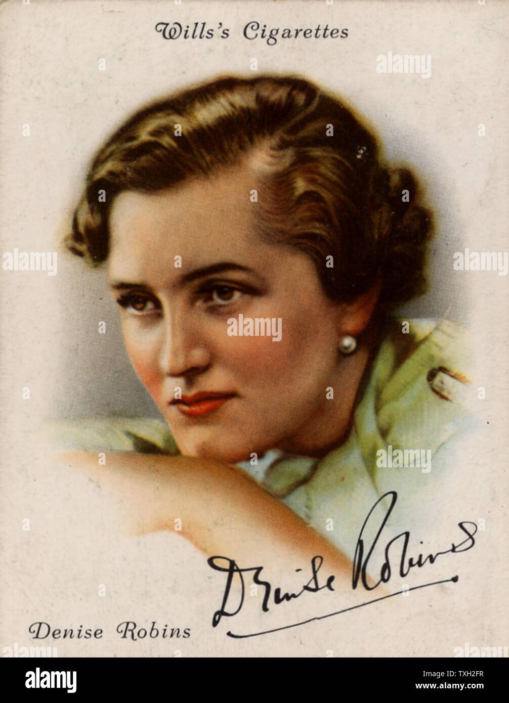 Denise Robins (1897-1985) British popular novelist, dramatist and short story writer.  From a series of cards of 'Famous British Authors' (London, 1937). Stock Photo