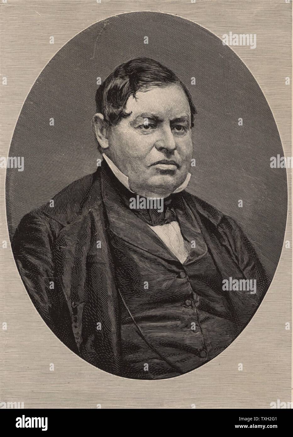Sears Cook Walker (1805-1953) American astronomer, mathematician and classicist, born at Wilmington, Massachusetts.  Engraving 1896. Stock Photo