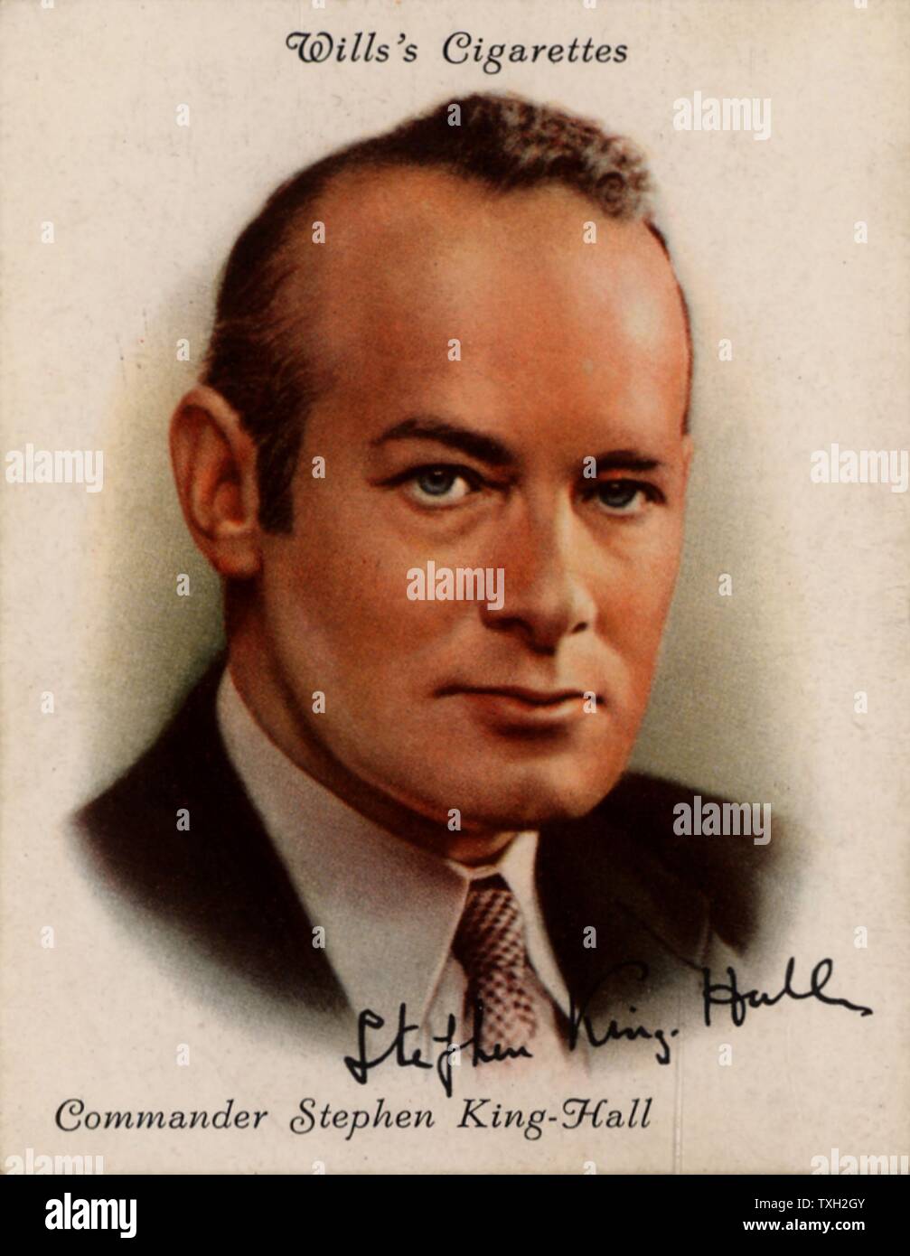 (William Richard) Stephen King-Hall (1893-1966) British author, playwright and radio broadcaster. In 1930 he retired from the Royal Navy to join the Royal Institute of International Affairs.  From a series of cards of 'Famous British Authors' (London, 1937). Stock Photo