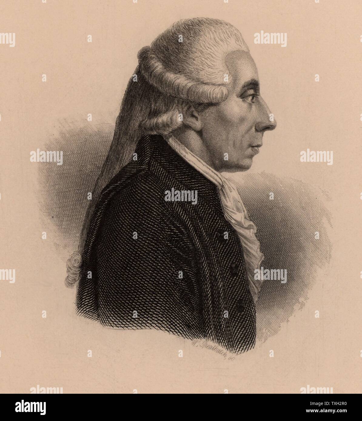 Jean Sylvain Bailly (1736-1793) French astronomer and politician. President of National Assembly Mayor of Paris 1789-90. Guillotined in French Revolution. Engraving 1895. Stock Photo