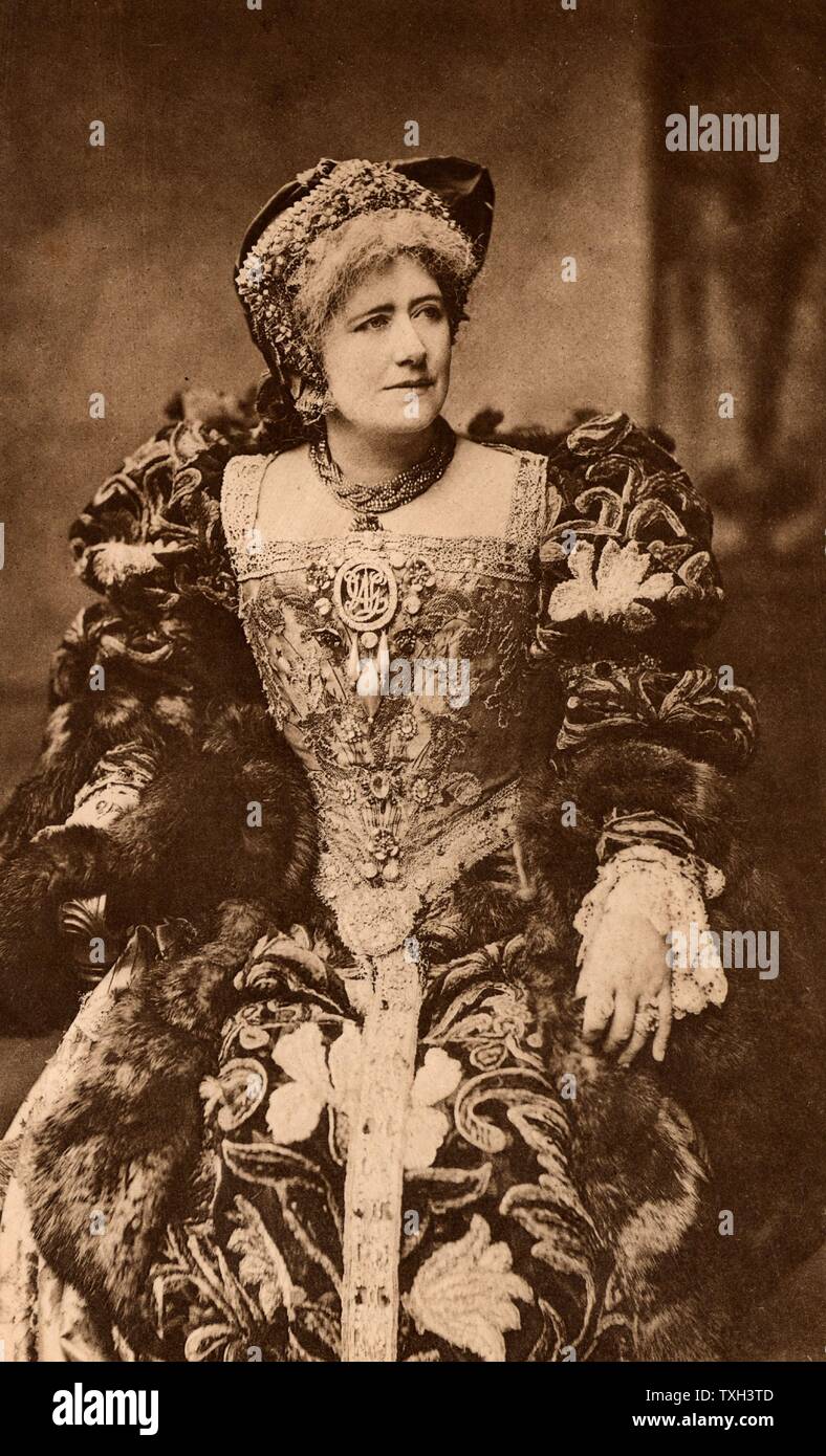 Ellen Alice Terry (1847-1928) English actress. From 1878 she had a successful 25-years professional partnership with Henry Irving. Here as Queen Katherine in the history play 'Henry VIII' by William Shakespeare. Photogravure c1895. Stock Photo