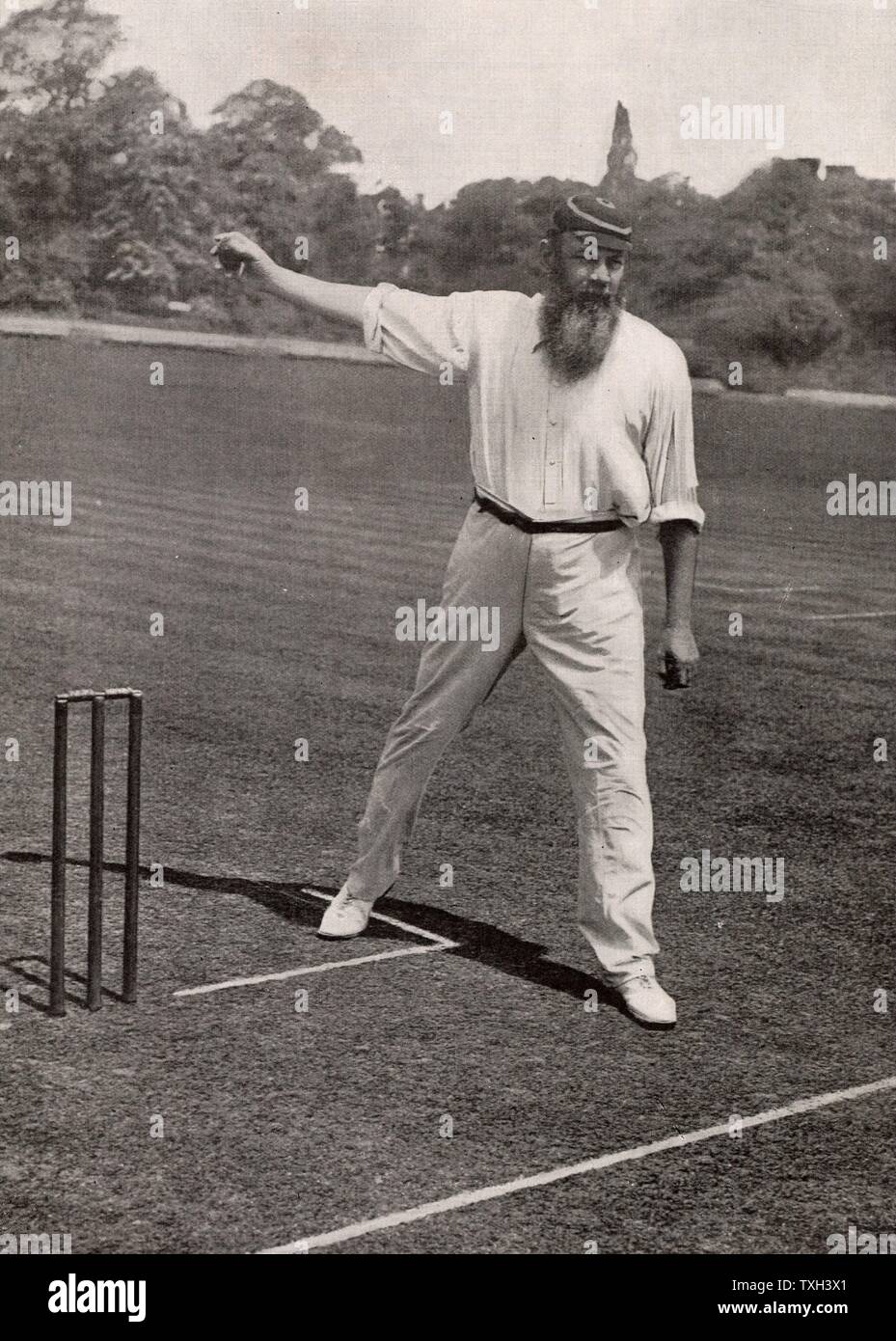 William Gilbert ('W G') Grace (1848-1915) English first-class cricketer and physician, born at Downend near Bristol. His career lasted from 1864-1908.   Halftone from a photograph. From 'The Tatler' (London, August 1901). Stock Photo