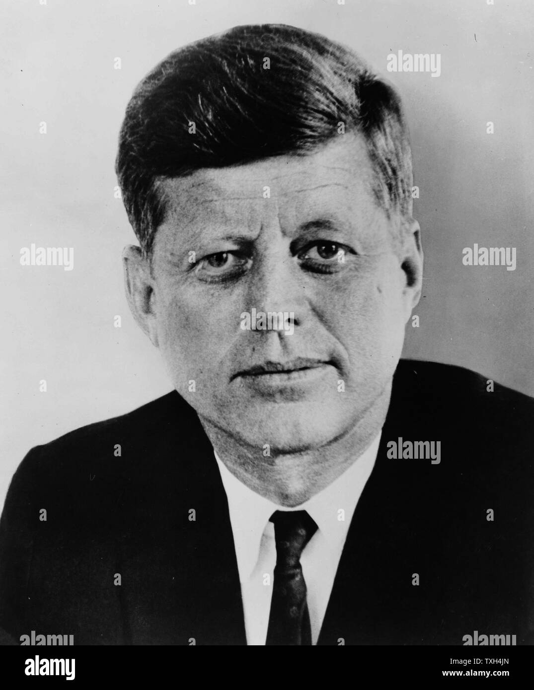 John Fitzgerald Kennedy, 35th President of the United States, serving from 1961 until his assassination in 1963. Stock Photo