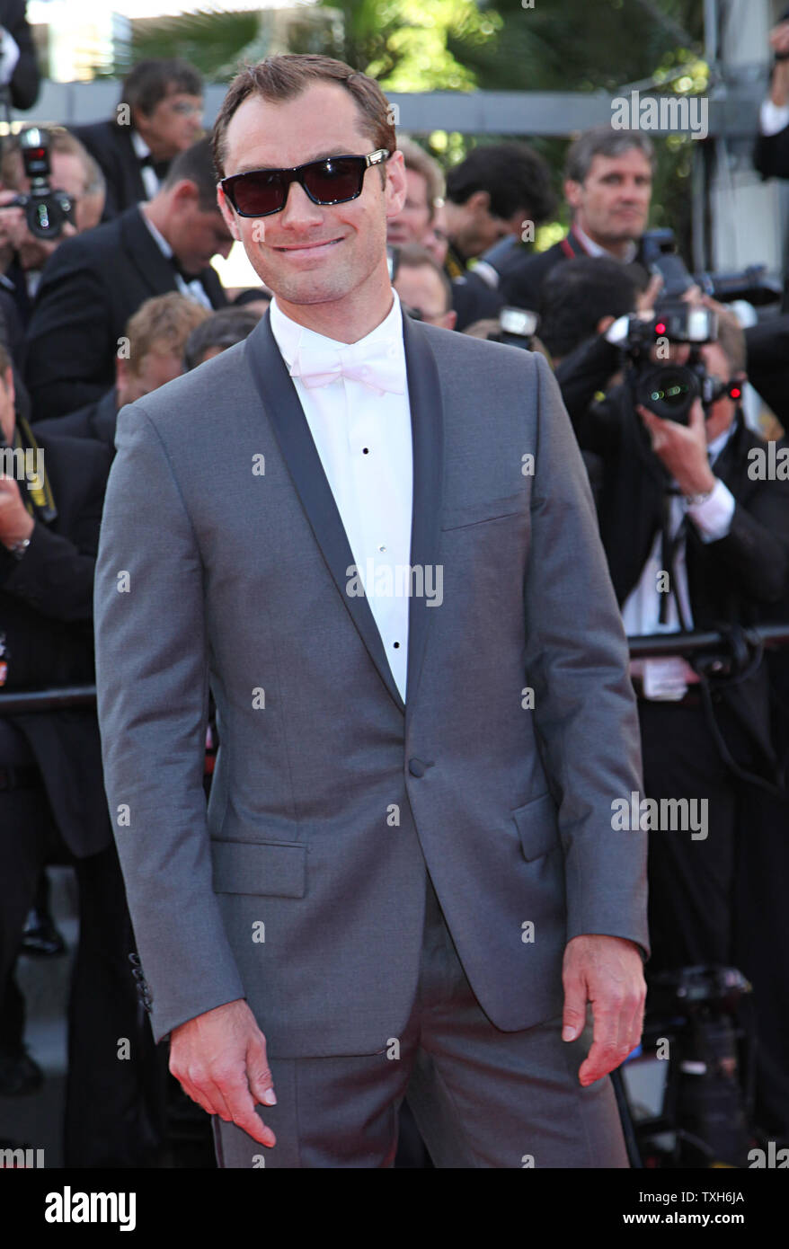 Jury member Jude Law arrives on the red carpet before the screening of the film "The Tree of Life" during the 64th annual Cannes International Film Festival in Cannes, France on May 16, 2011.  UPI/David Silpa Stock Photo