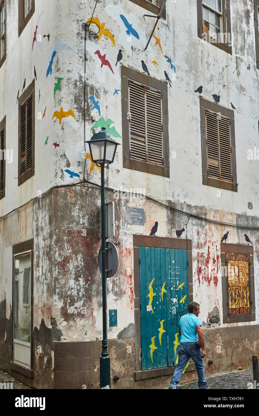Machico traditional architecture and street furniture, Madeira