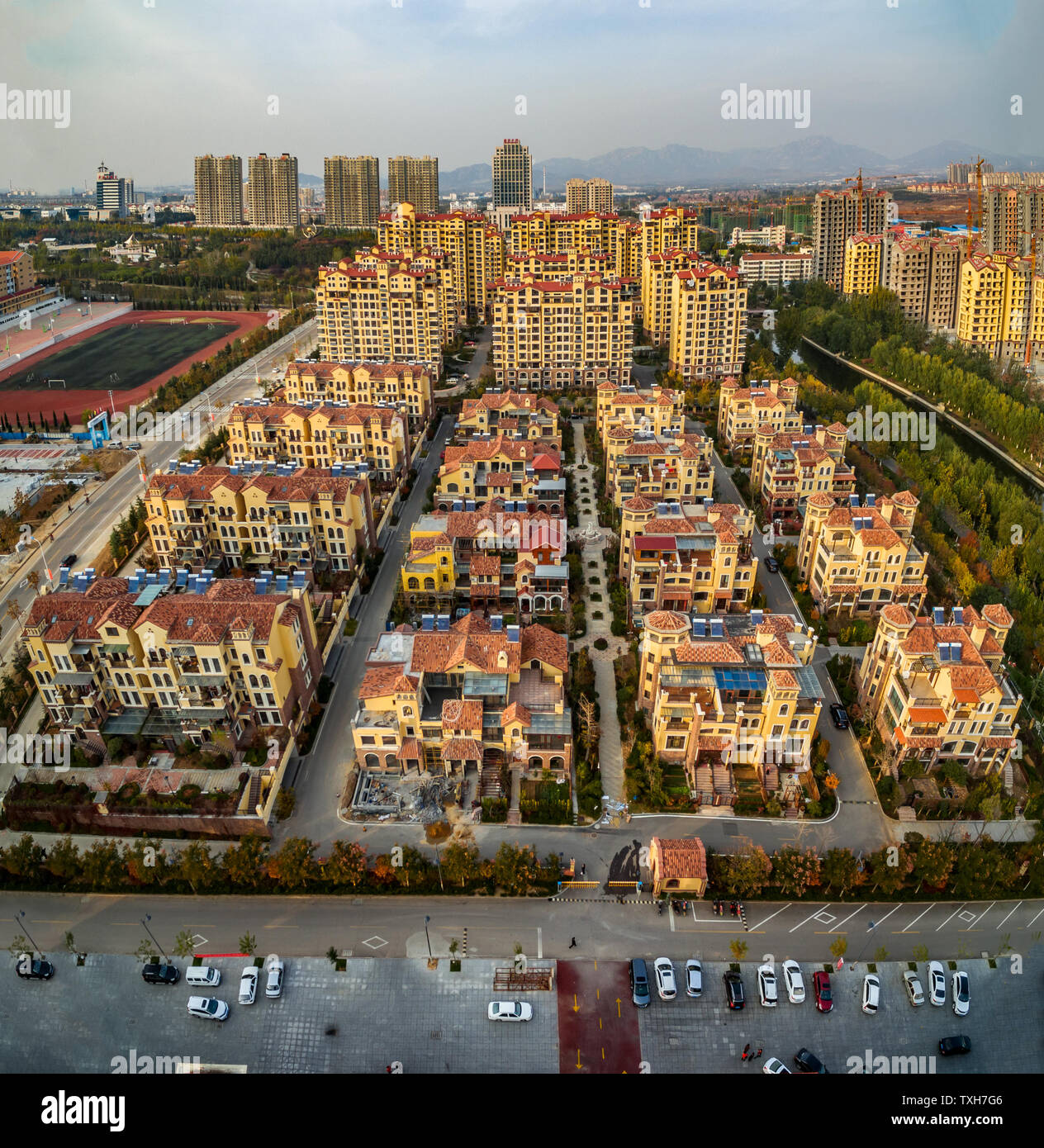 Aerial shooting of the city, a bird's-eye view of the city Stock Photo ...