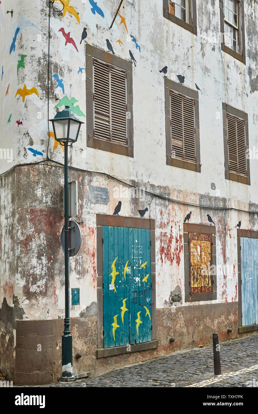 Machico traditional architecture and street furniture, Madeira