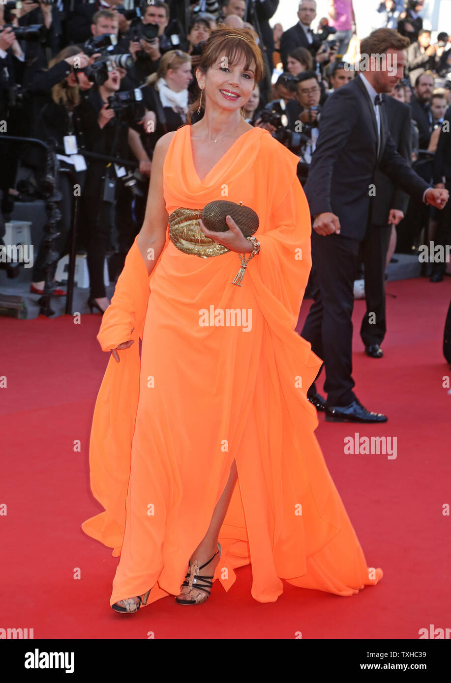 Victoria Abril arrives on the red carpet before the screening of the film 'The Immigrant' during the 66th annual Cannes International Film Festival in Cannes, France on May 24, 2013.  UPI/David Silpa Stock Photo