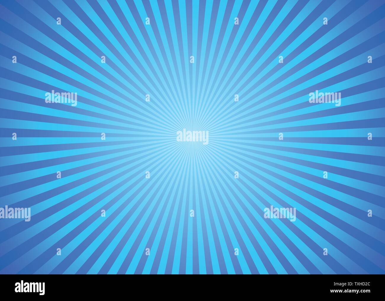 Sun ray background in blue color. Stock Vector