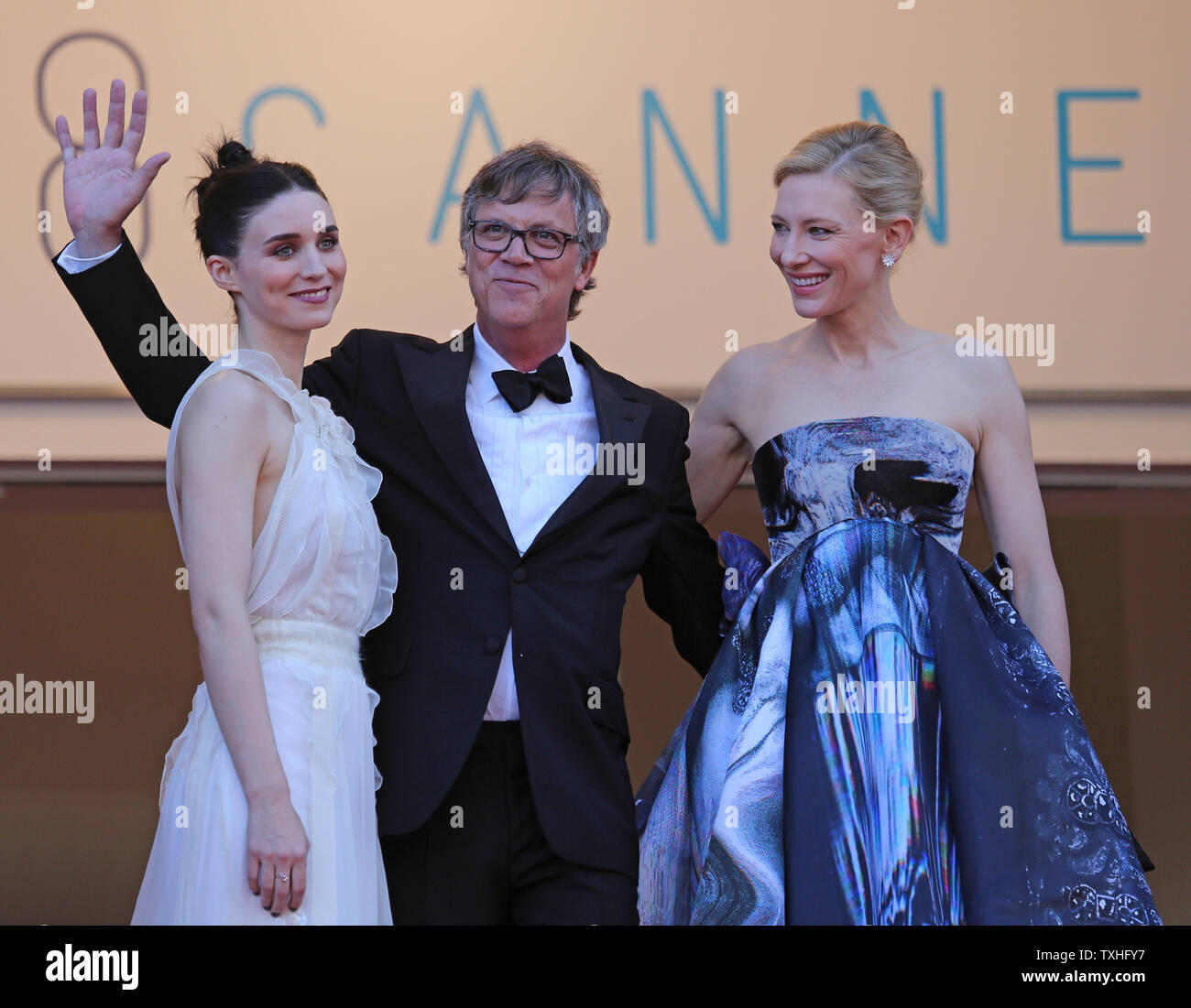 Rooney Mara (L), Todd Haynes (C) and Cate Blanchett arrive on the steps ...