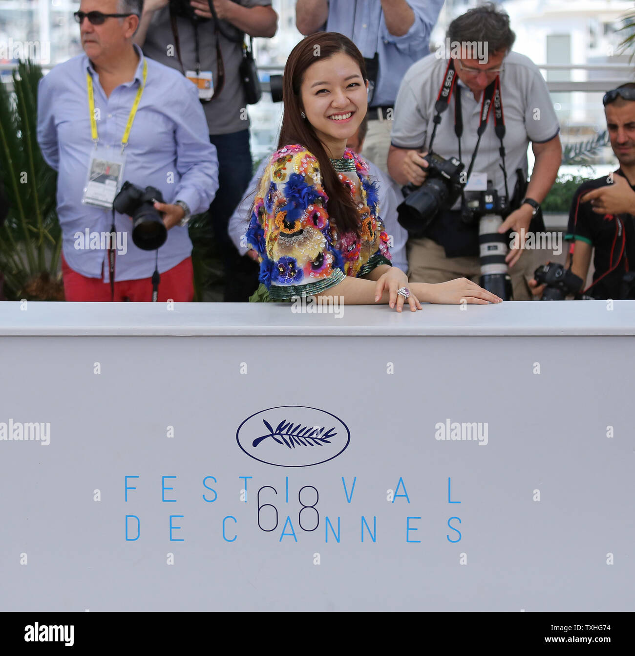 Ah-Sung Ko arrives at a photocall for the film 'O Piseu (Office)' during the 68th annual Cannes International Film Festival in Cannes, France on May 19, 2015.   Photo by David Silpa/UPI Stock Photo