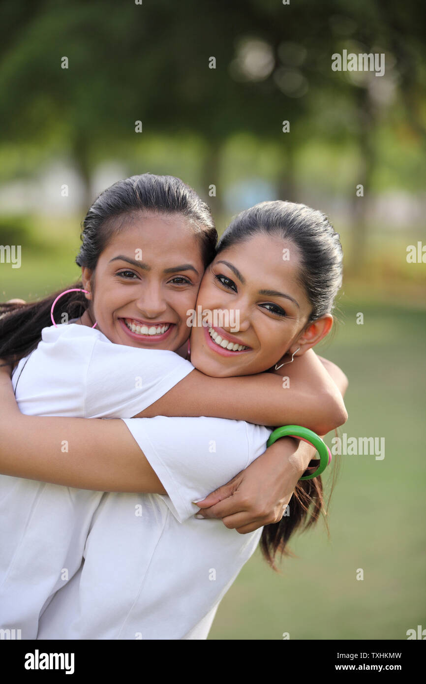 Close Up Two Girls Hugging Other Hi Res Stock Photography And Images