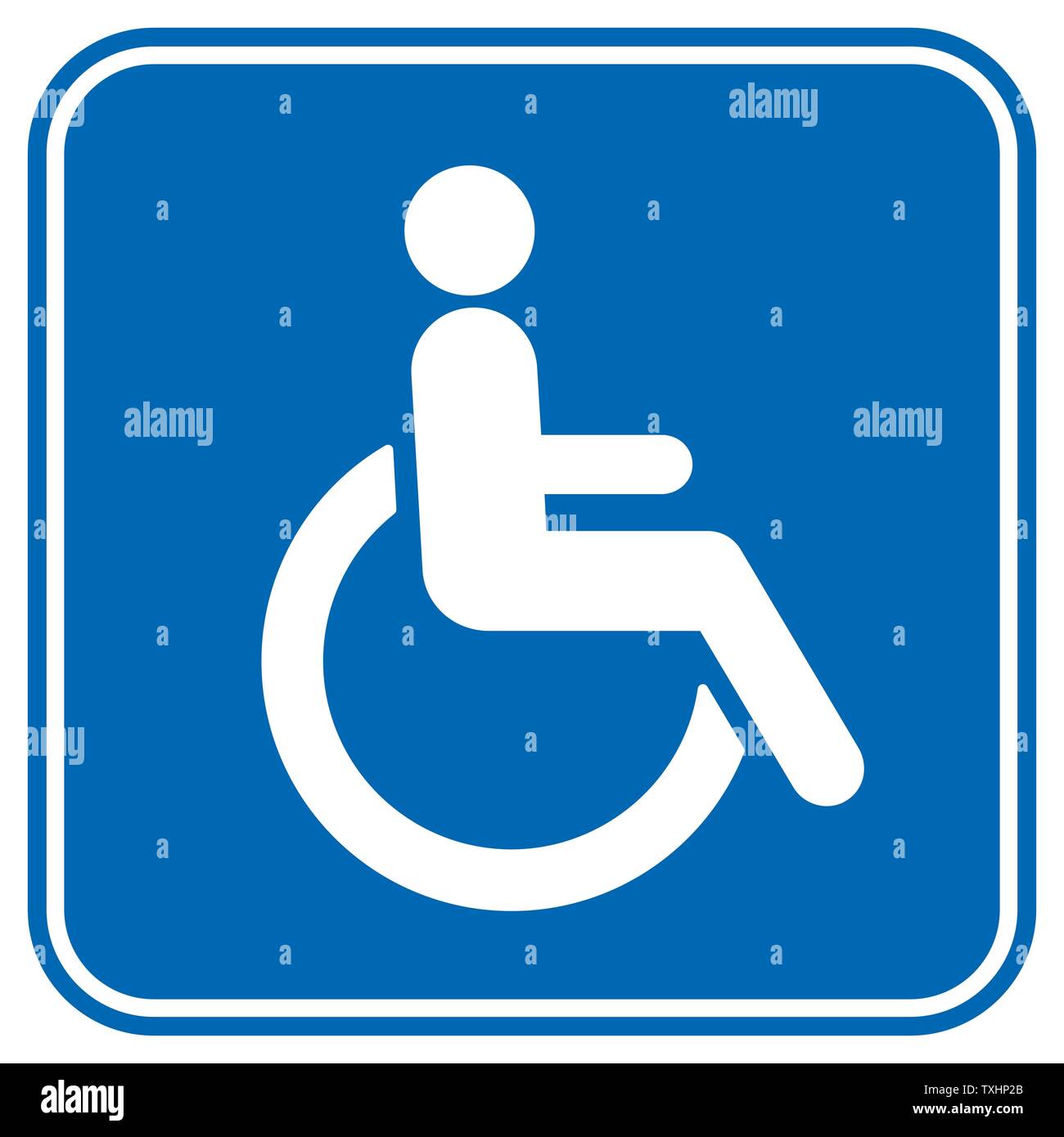 Disabled wheelchair icon, isolated on white. Disable symbol logo, vector Stock Vector