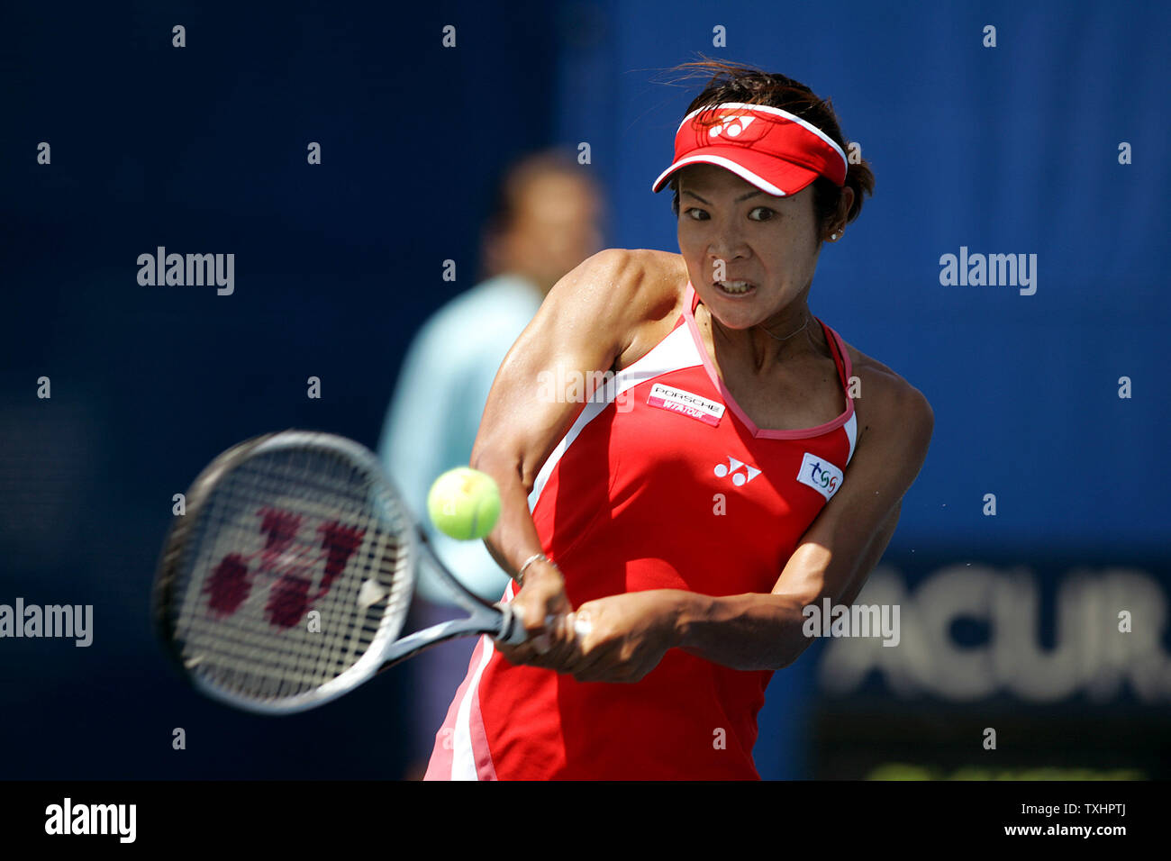 Saori Obata of Japan wins over Varvara Lepchenko of Uzbekistan (6-2 3-6  6-2) in a first day qualifying match at the Acura Classic women's tennis  tournament in Carlsbad, California on July 30,
