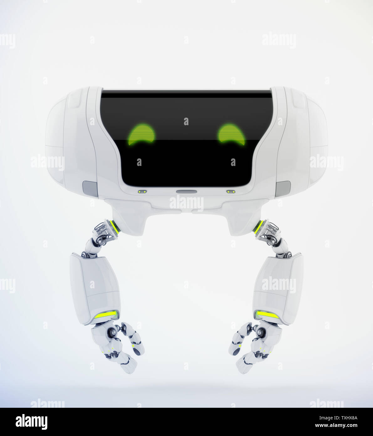 Aerial cute robotic character, 3d rendering Stock Photo - Alamy