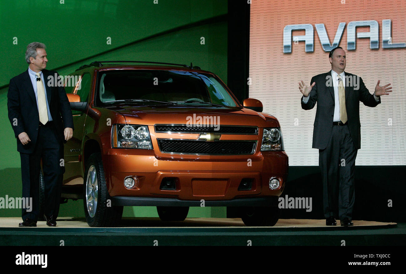 Chevrolet General Manager Ed Peper, right, and Gary White, vehicle line executive for the