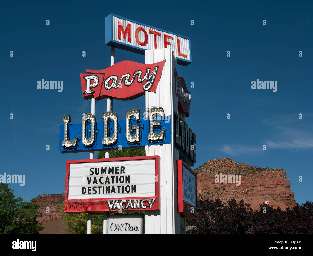 Vintage Motel sign in Kanab Utah USA Stock Photo