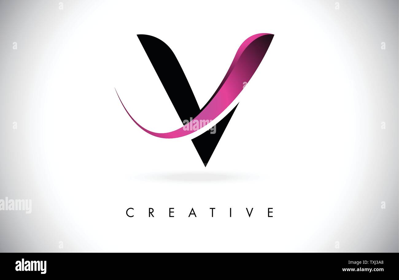 V Letter Design Logo. Letter V Icon Logo with Modern Swoosh vector ...