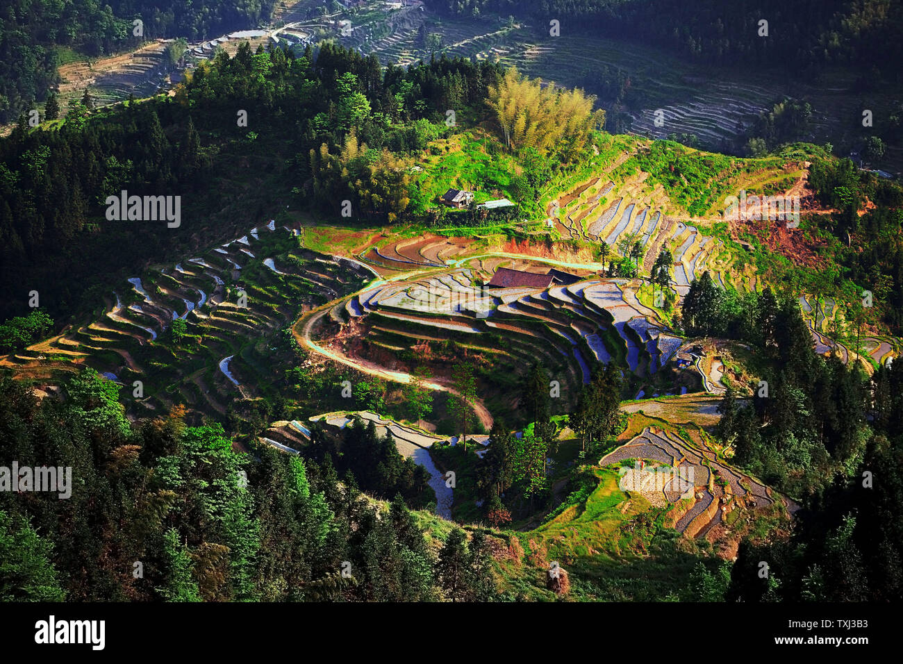 Scenery of Zhenglong Ancient Village, Xinhua County, Loudi City, Hunan Province Stock Photo