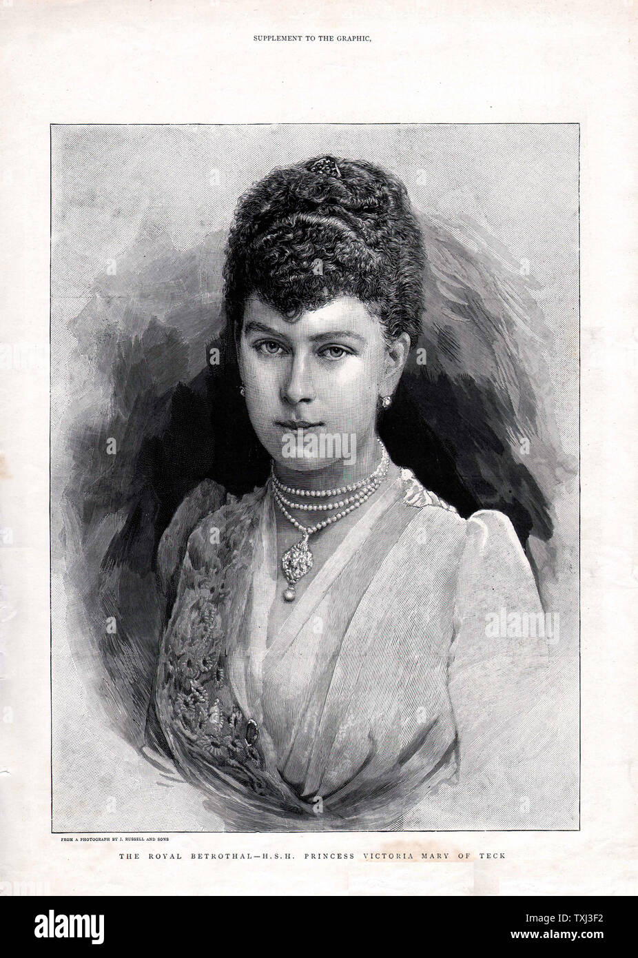 1891 The Graphic front page Princess Victoria Mary of Teck Stock Photo
