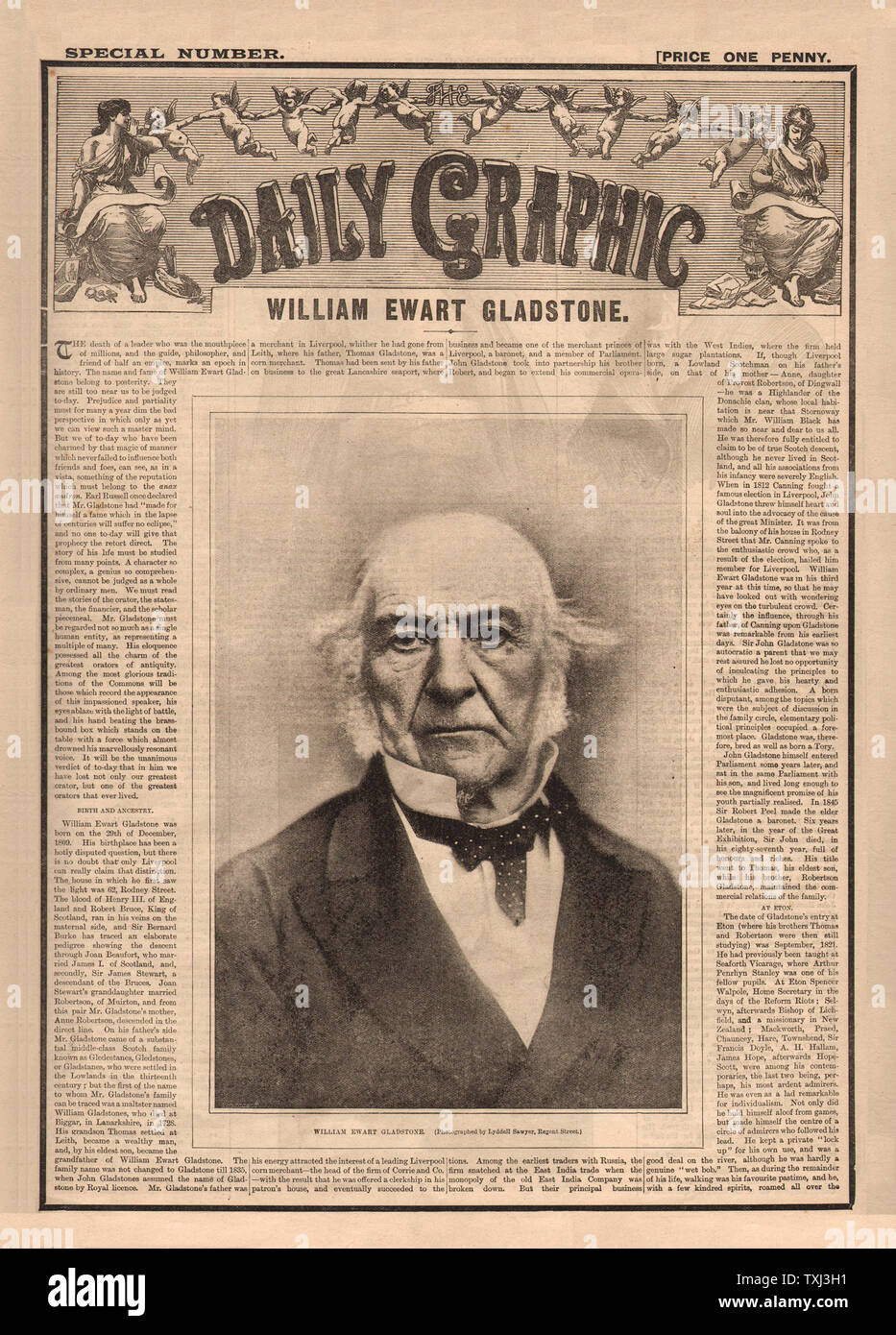 1898 Daily Graphic Supplement Death of Mr William Gladstone Stock Photo