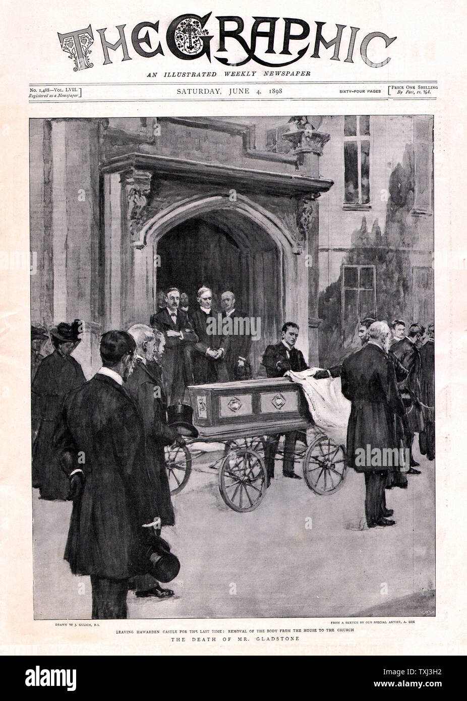 1898 The Graphic front page reporting William Gladstone dead Stock Photo