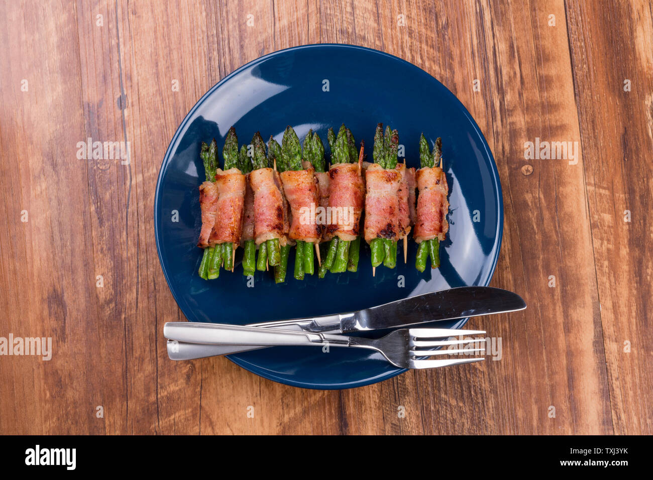 Bacon asparagus roll Stock Photo Alamy