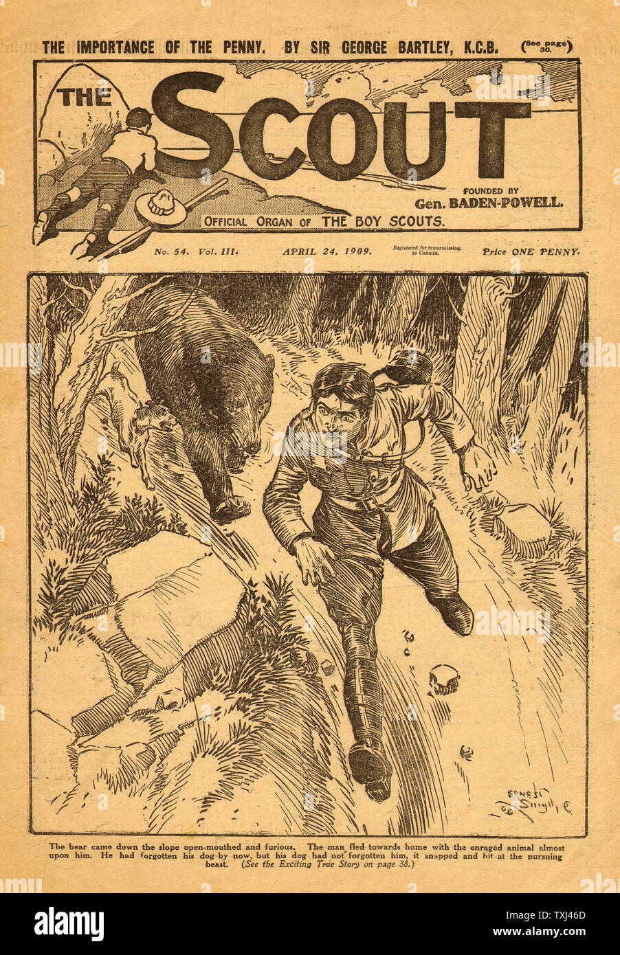 1909 The Scout front page Boy Scout's magazine Stock Photo - Alamy