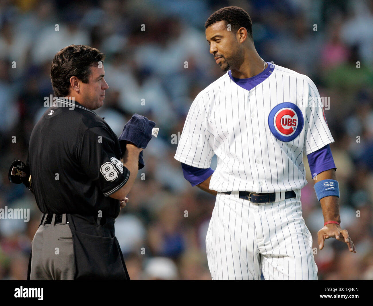 Major League Baseball umpire Rob Drake looks on from the field during  News Photo - Getty Images