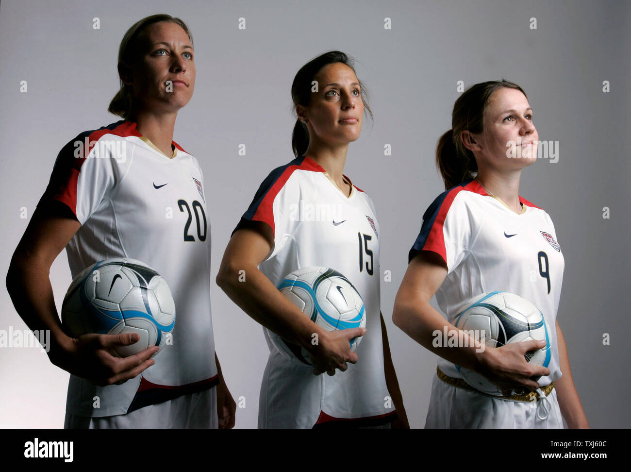 Us Womens Soccer Team Members Abby Wambach 20 Kate Markgraf 15 And Heather Oreilly 9 