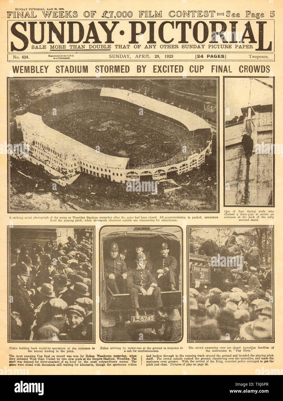 1923年FA Cup決勝プログラム(レプリカ)ウェンブリー最初の試合 1923年FA Cup決勝プログラム(レプリカ)ウェンブリー最初の試合