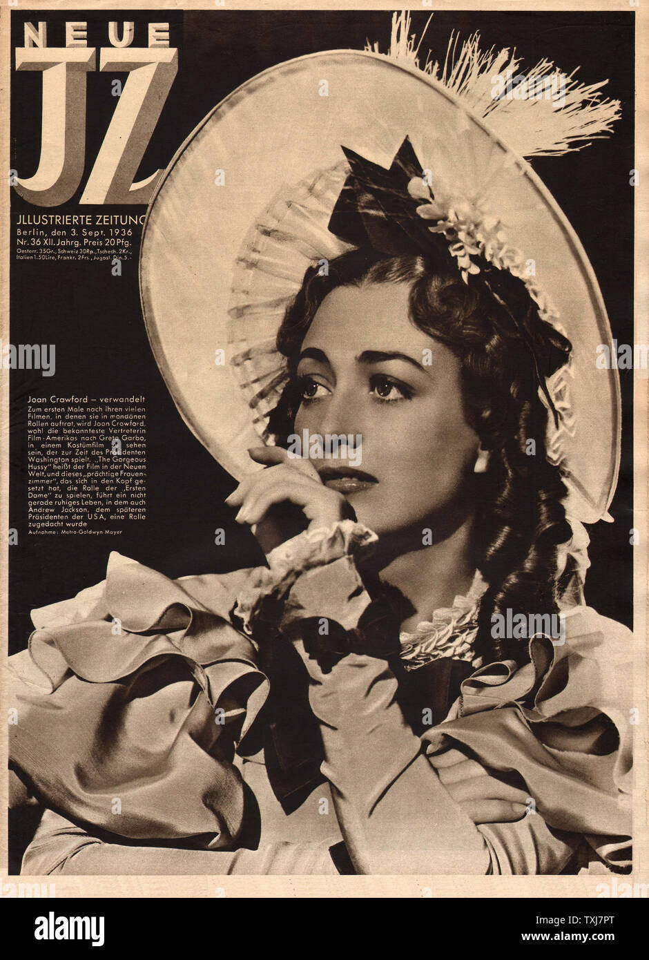 1936 Neue Illustrirte Zeitung Actress Joan Crawford Stock Photo