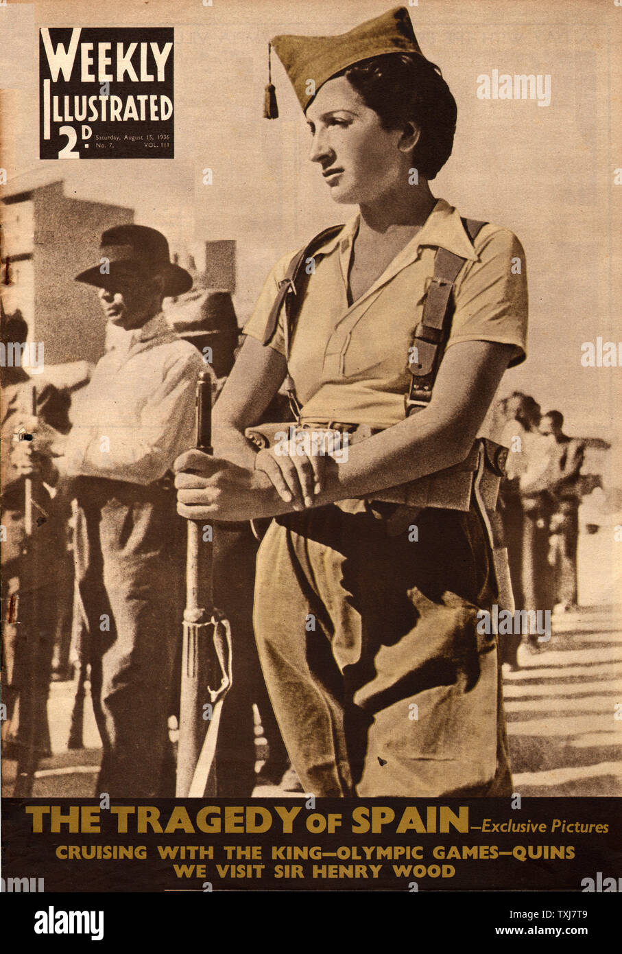 1936 Weekly Illustrated Spanish Civil War Stock Photo