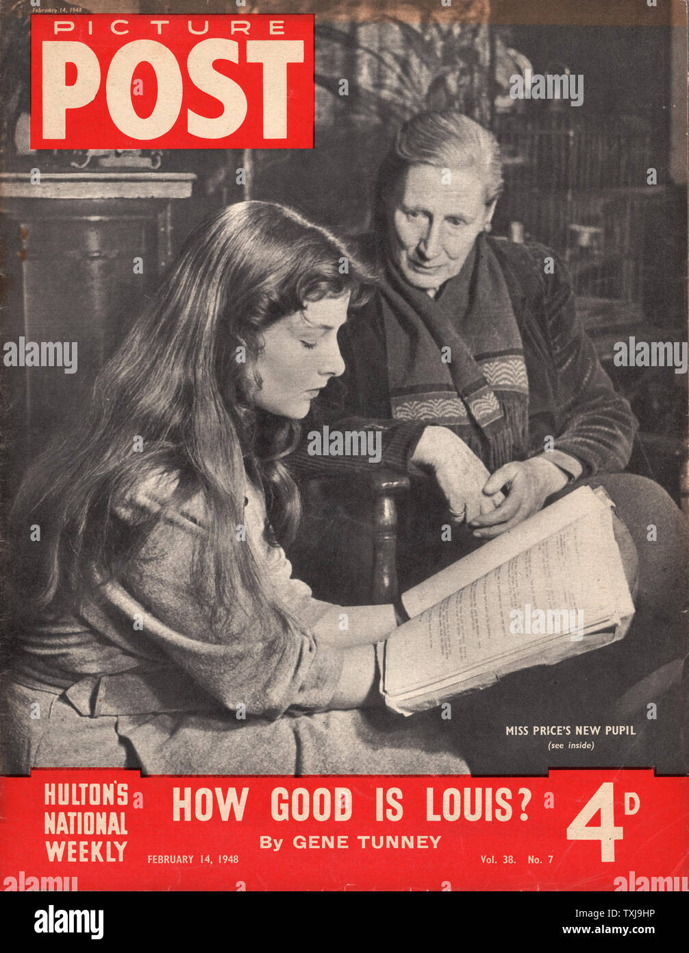 1948 Picture Post magazine front page actress Adrienne Corri and her teacher Marion Price Stock Photo