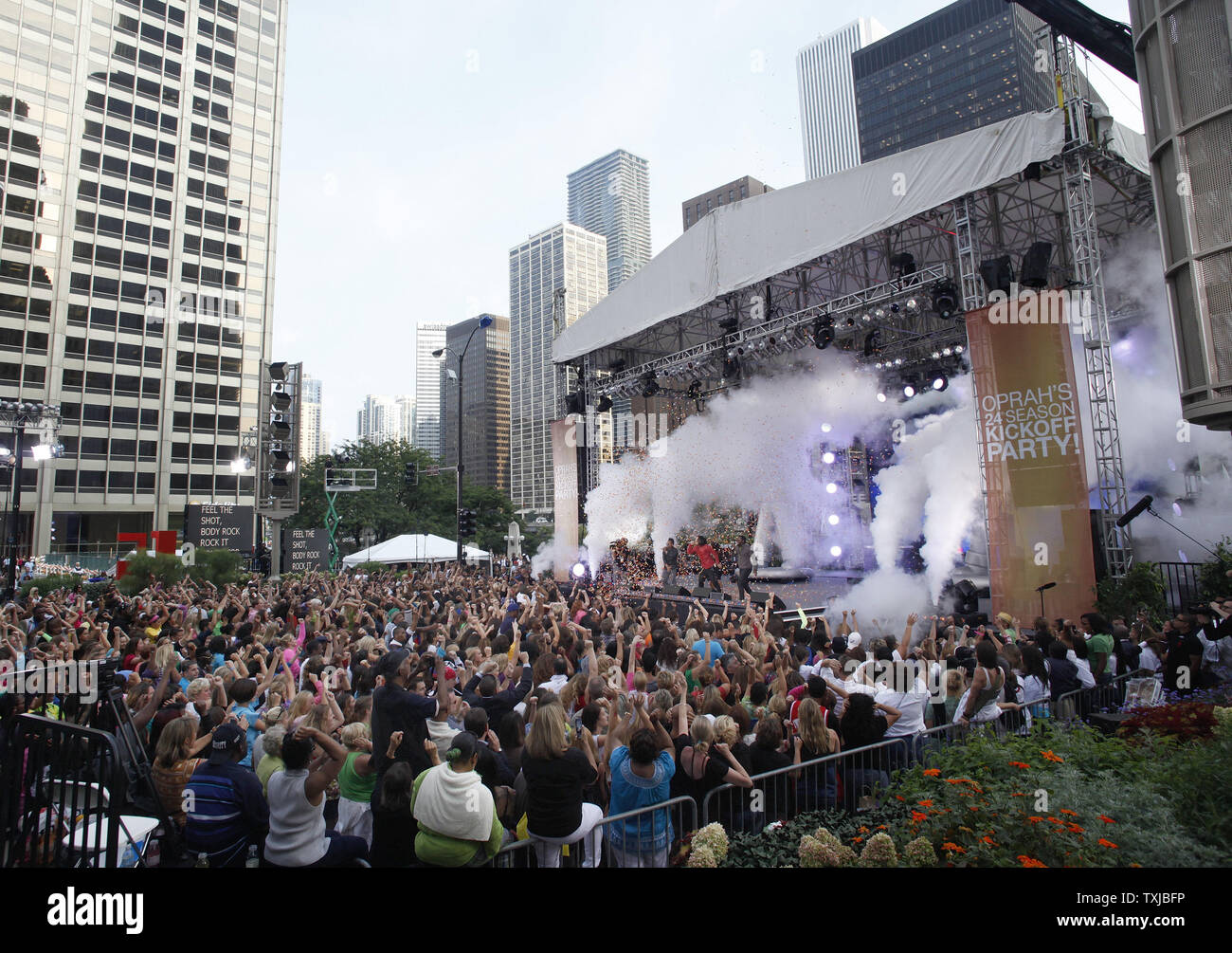 The Black Eyed Peas perform during a taping of the Season 24 Kickoff Party for the Oprah Winfrey