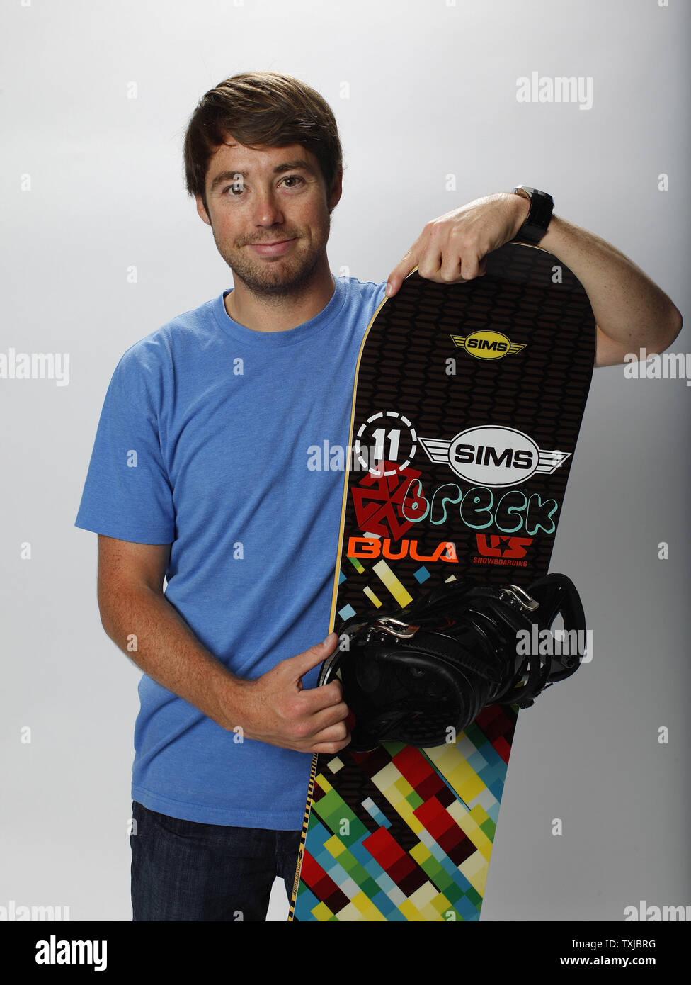 Halfpipe snowboarder Steve Fisher poses for a portrait at the 2010 United  States Olympic Team Media Summit in Chicago on September 11, 2009.  UPI/Brian Kersey Stock Photo - Alamy
