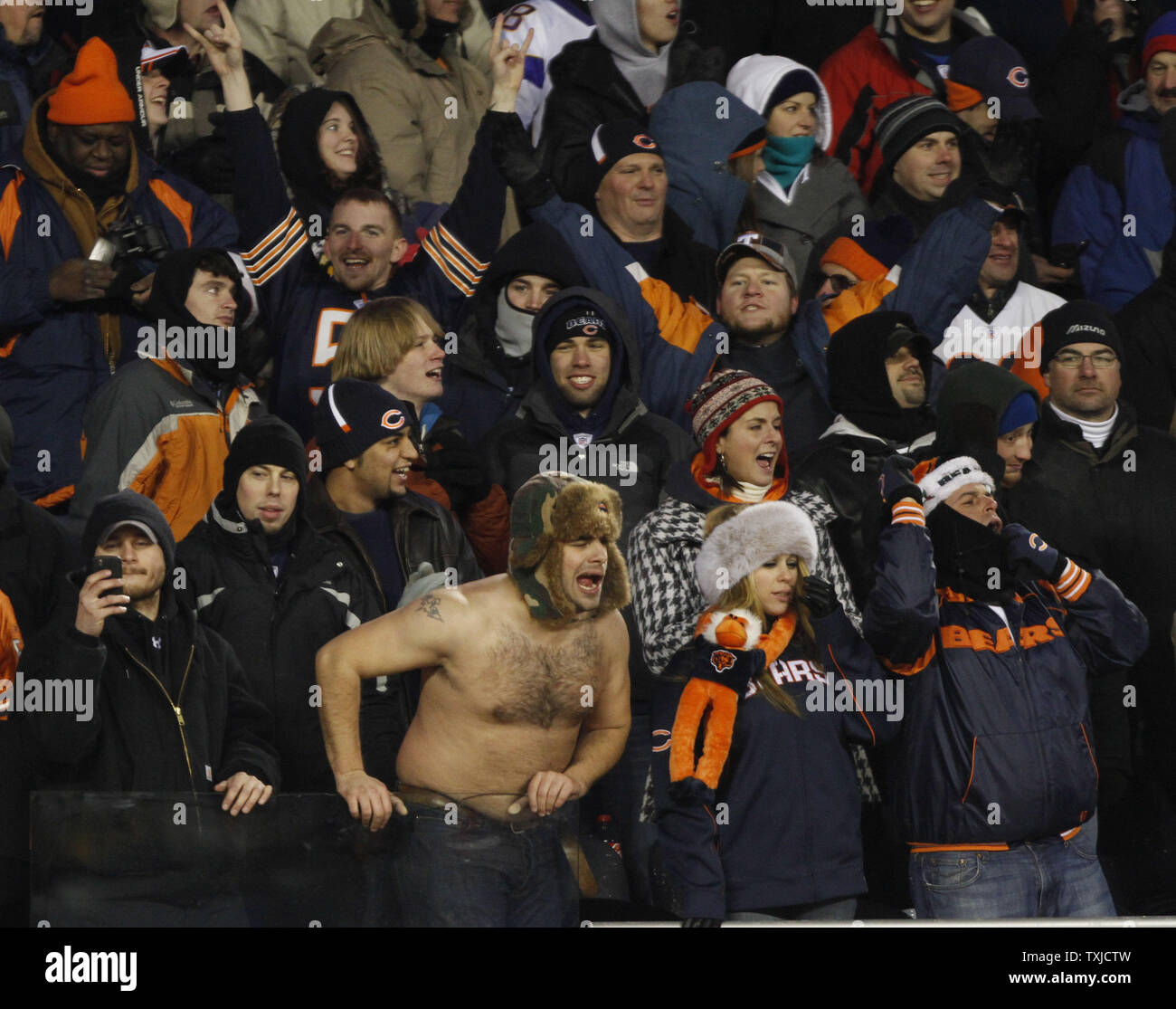 Chicago Bears fans cheer during the fourth quarter against the