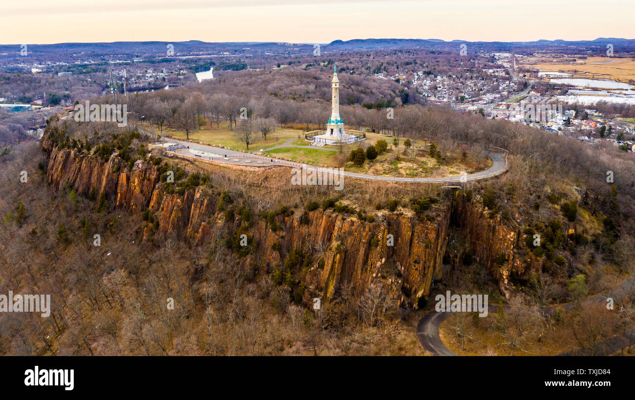 Soldiers and Sailors Monument, East Rock Park, New Haven, CT, USA Stock Photo