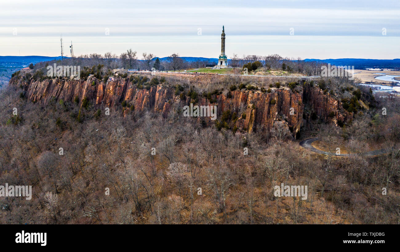 Soldiers and Sailors Monument, East Rock Park, New Haven, CT, USA Stock Photo