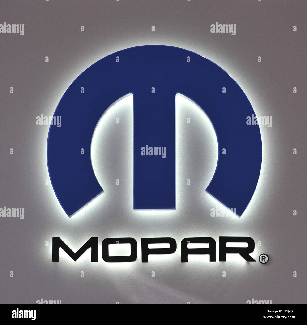The logo for Mopar, Chrysler's aftermarket parts company, is ...