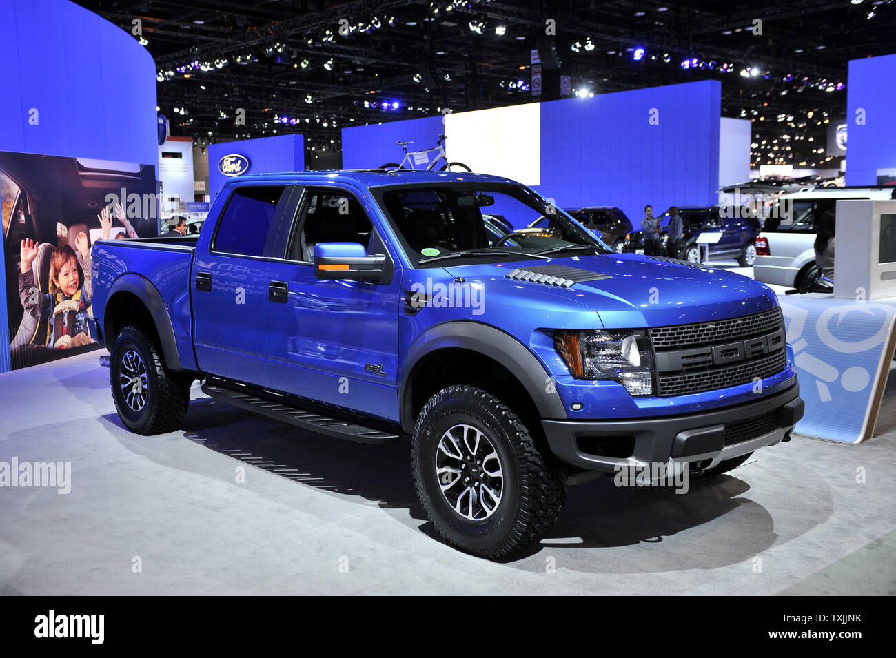 A Ford F-150 SVT Raptor is shown during the Chicago Auto Show at McCormick Place on February 9, 2012 in Chicago.      UPI/Brian Kersey Stock Photo