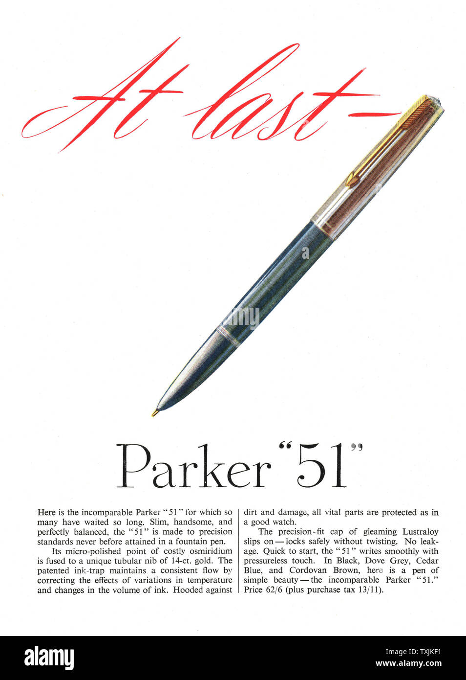 parker fountain pen, vintage retro writing equipment Stock Photo - Alamy