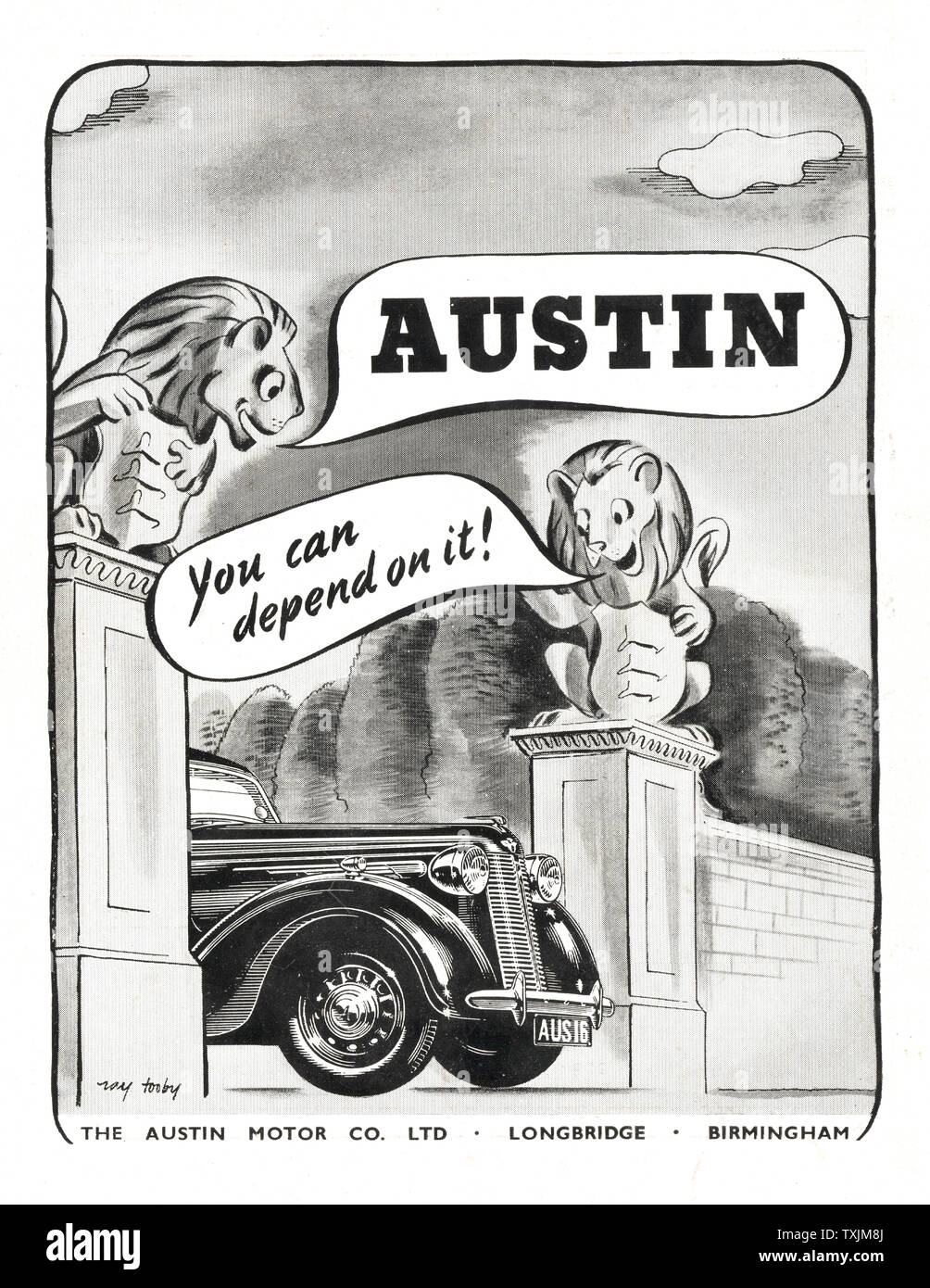 1946 UK Magazine Austin Car Advert Stock Photo