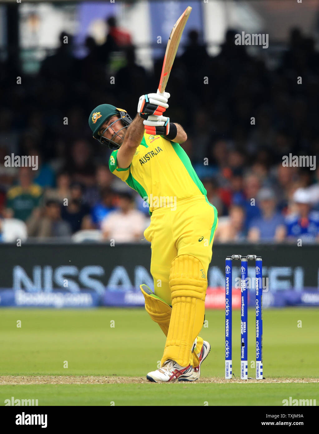 Australia's Glenn Maxwell bats during the ICC Cricket World Cup group ...