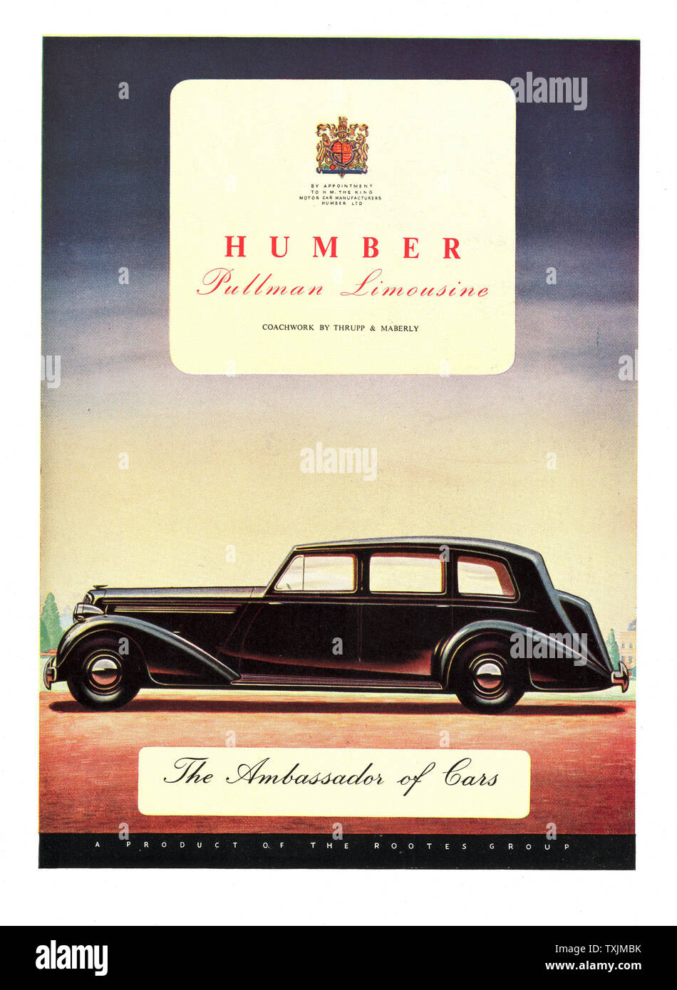 1946 UK Magazine Humber Car Advert Stock Photo